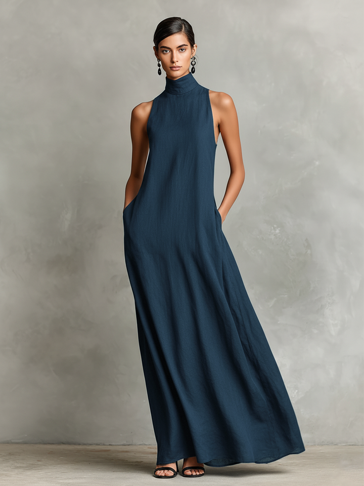 Doutzen | Minimalistische Linnenmix Maxi-jurk