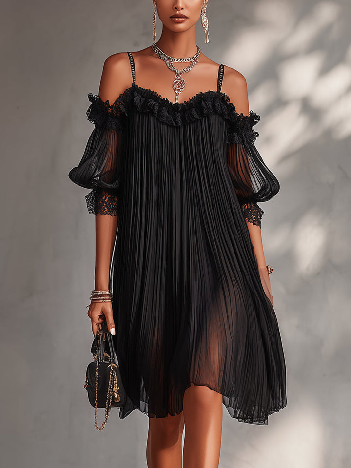 Bente | Geplooide Chiffon Mini-jurk