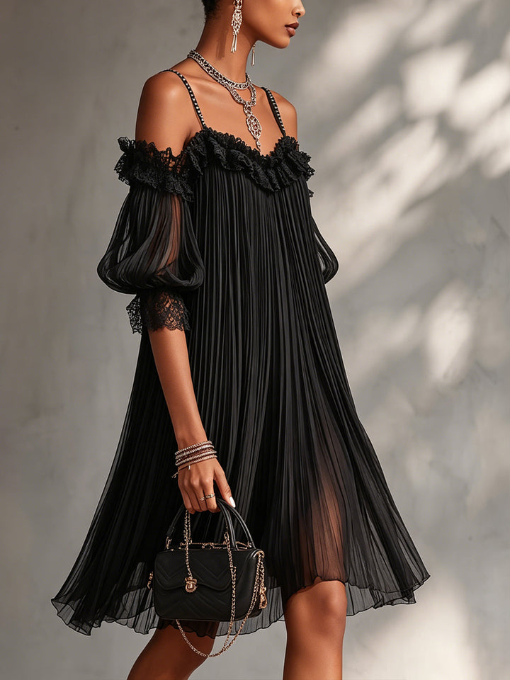 Bente | Geplooide Chiffon Mini-jurk