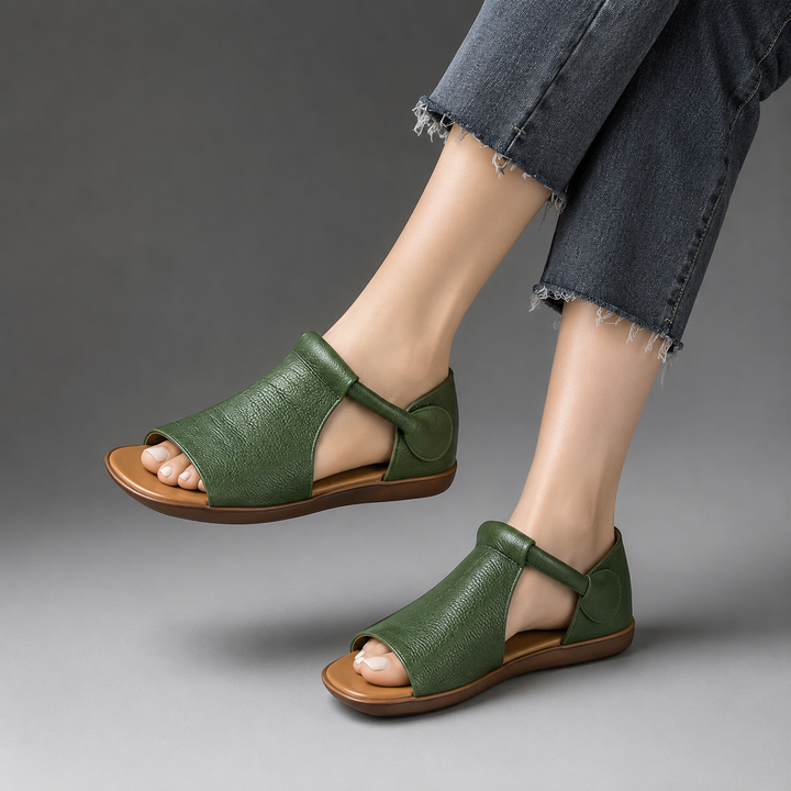 Willemijn | Leren Sandalen met Enkelband