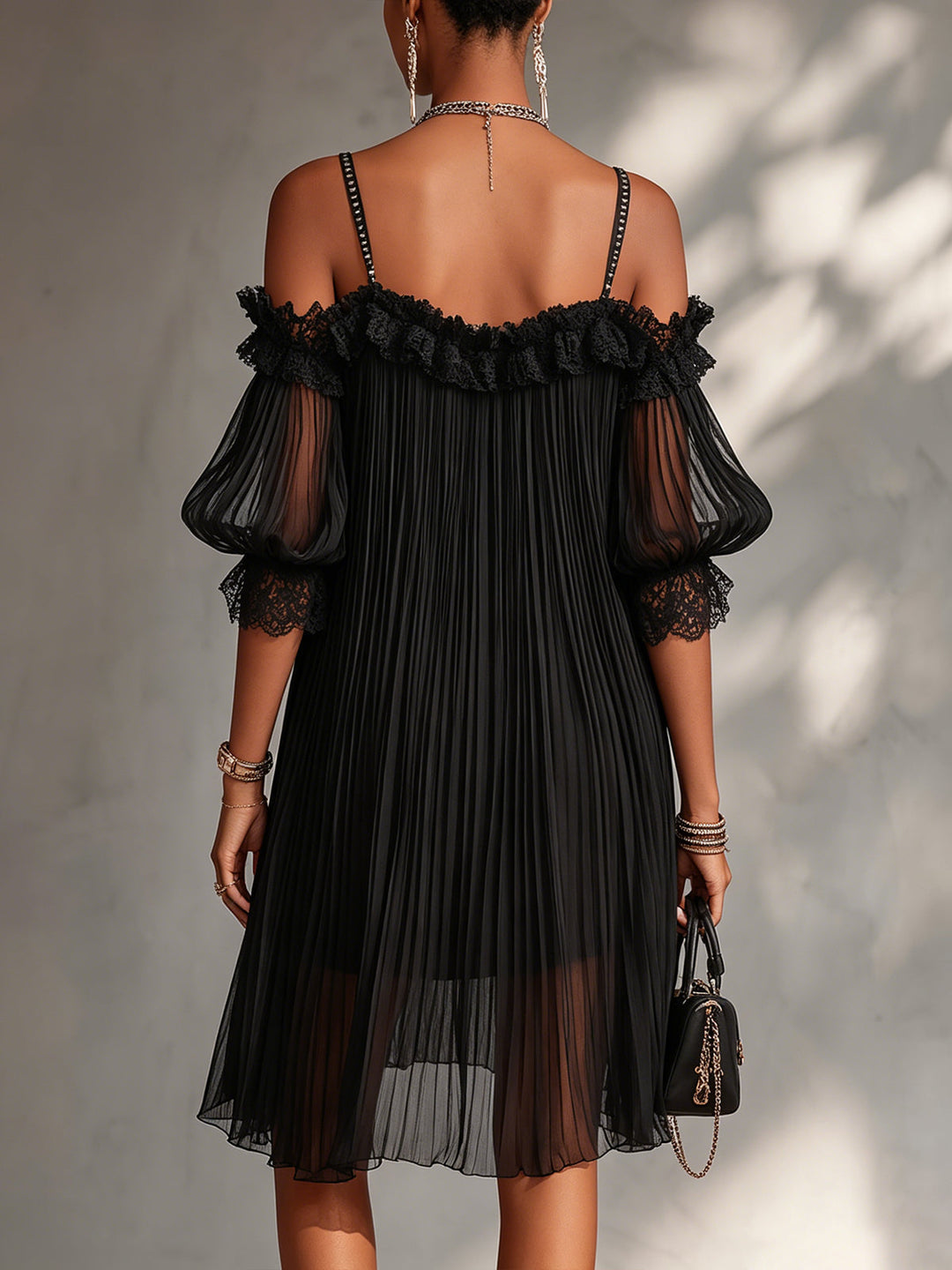 Bente | Geplooide Chiffon Mini-jurk