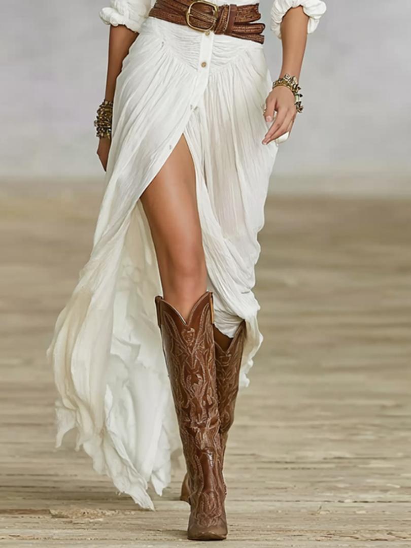 Irene | Button Front Belted Maxi
