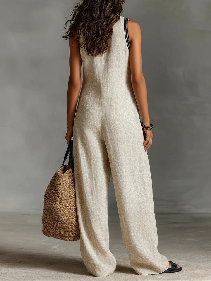 Ymke | Geborduurde Mouwloze Jumpsuit