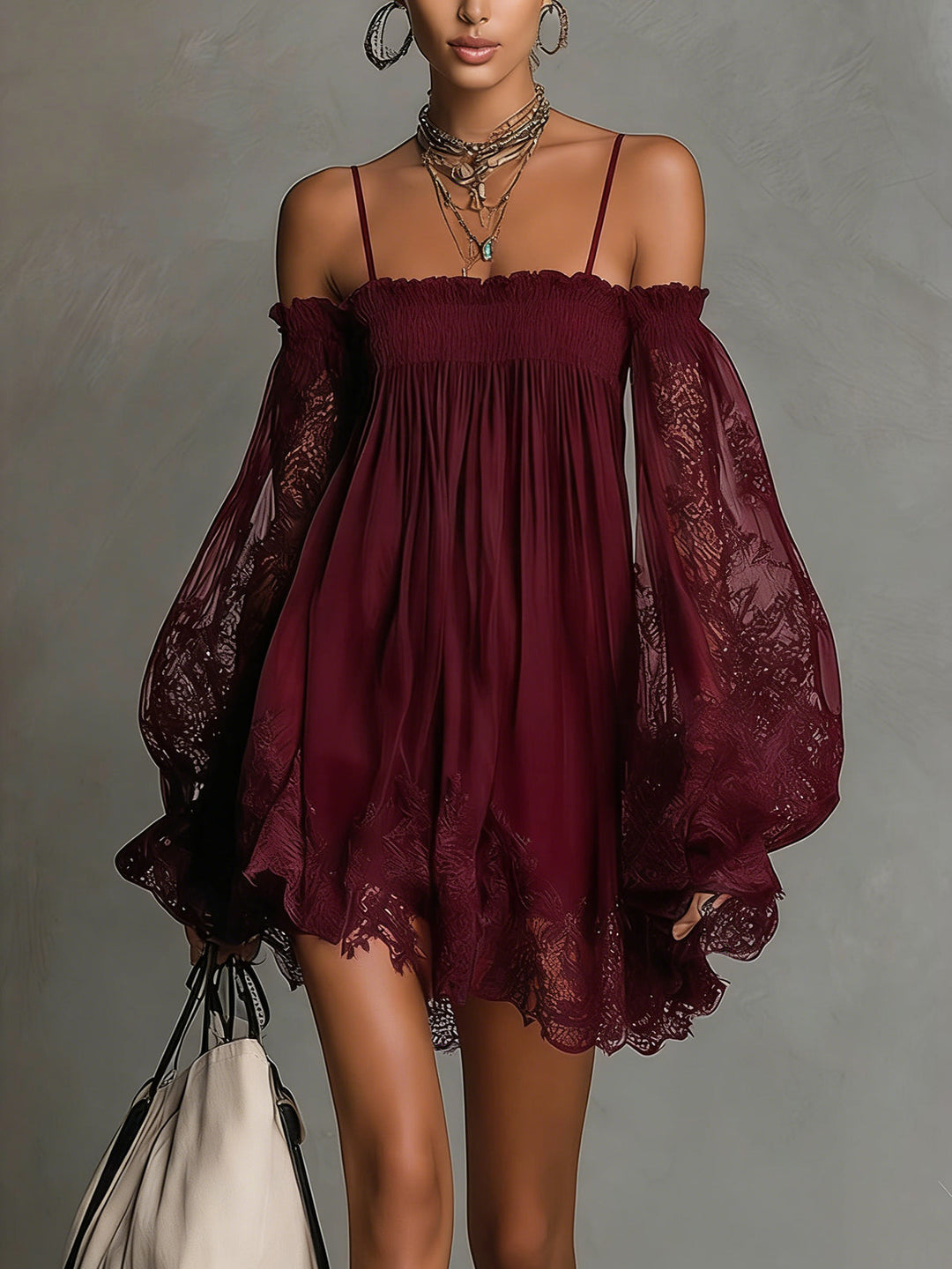 Nienke | Off-Shoulder Mini-jurk met Kant