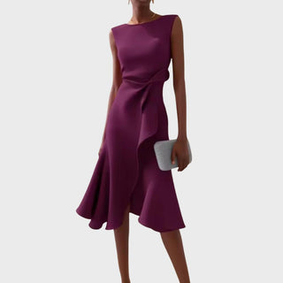 Scarlett | Draped Asymmetric Midi Dress