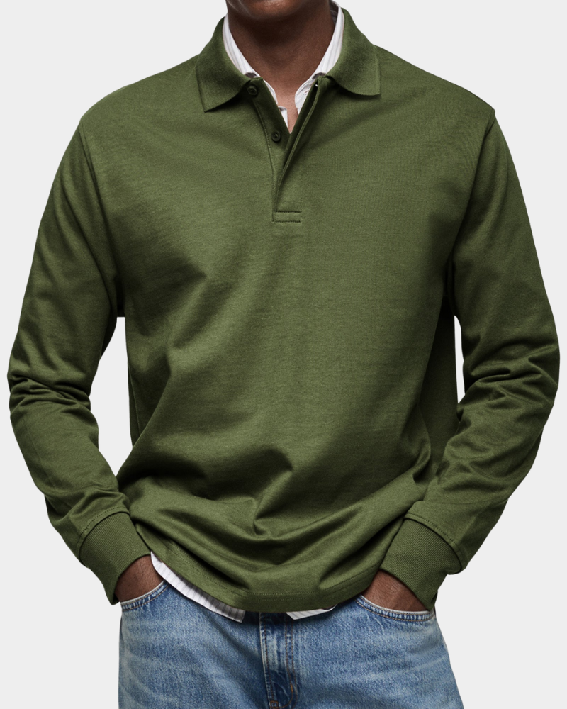 Kees | Zacht Poloshirt met Lange Mouwen