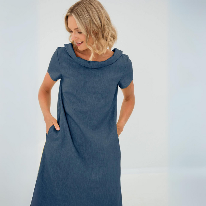 Wilhelmina | Linnen Midi-jurk met Zakken