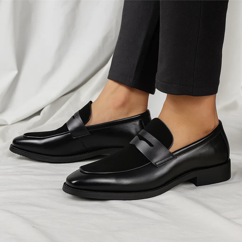 Hans | Leren Loafers met Suède Detail