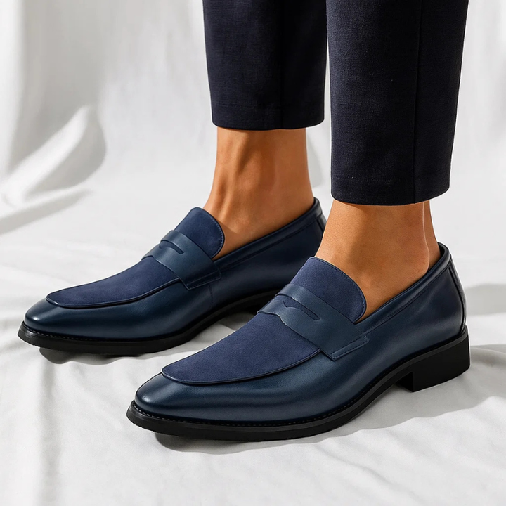 Hans | Leren Loafers met Suède Detail