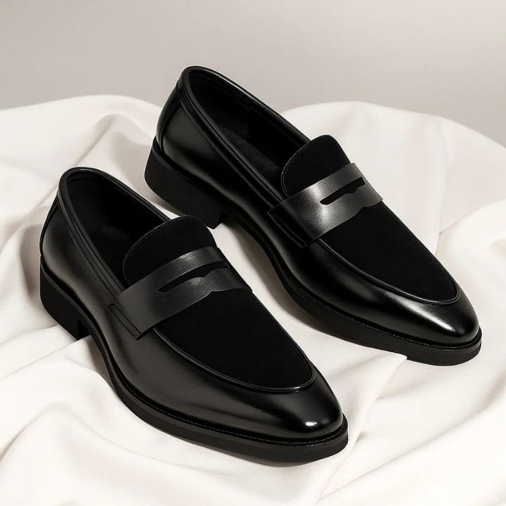 Hans | Leren Loafers met Suède Detail