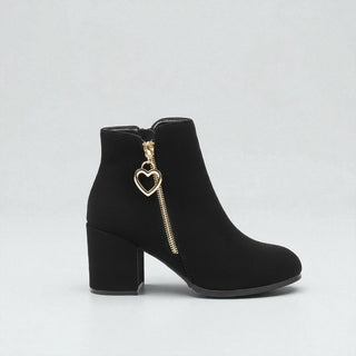 Gail | HeartCharm Suede Ankle Boots