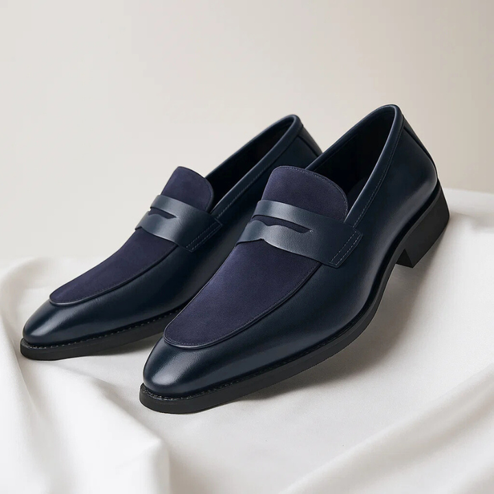 Hans | Leren Loafers met Suède Detail