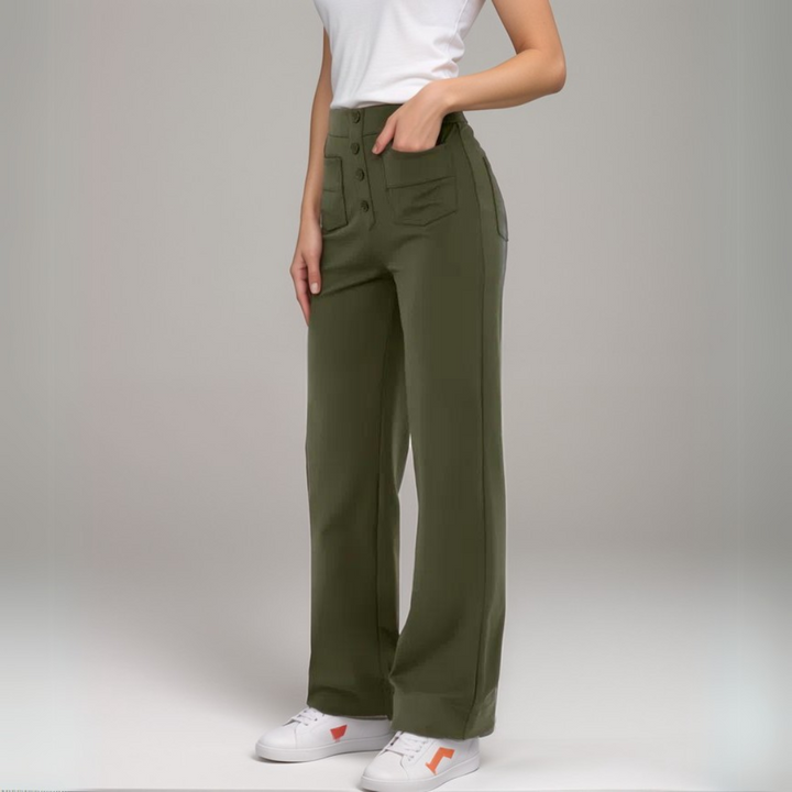 Frouke | Elastische High Waist Broek