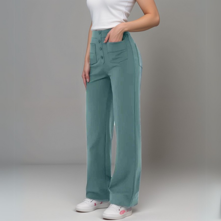 Frouke | Elastische High Waist Broek