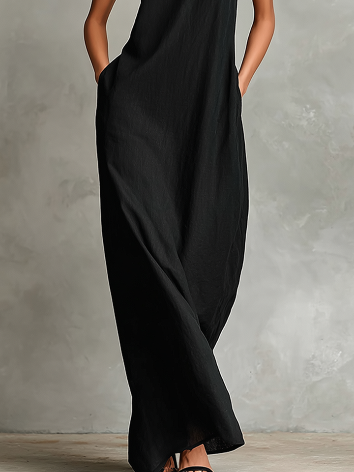 Doutzen | Minimalistische Linnenmix Maxi-jurk