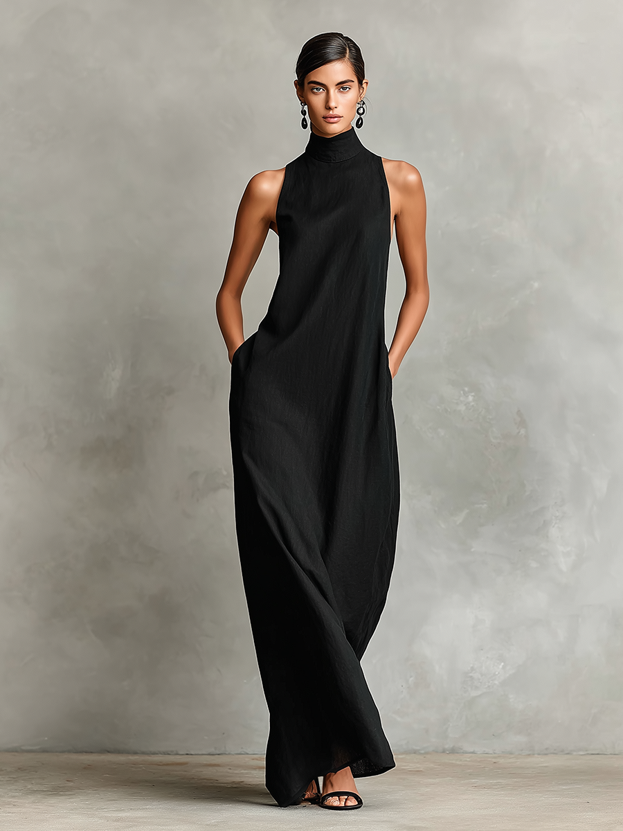 Doutzen | Minimalistische Linnenmix Maxi-jurk
