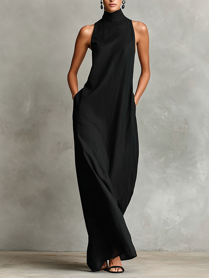 Doutzen | Minimalistische Linnenmix Maxi-jurk