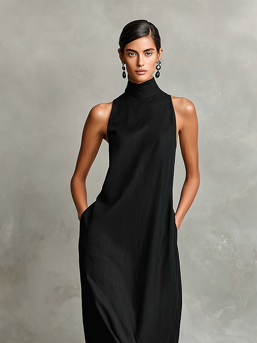 Doutzen | Minimalistische Linnenmix Maxi-jurk