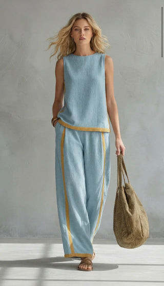Marlene | Elegant Wide Leg Two Piece Summer Set