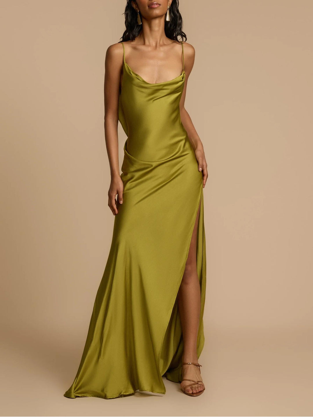 Doutzen | Satijnen Maxi-jurk met Hoge Split