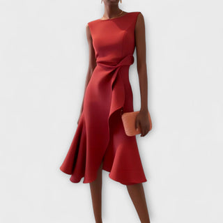 Scarlett | Draped Asymmetric Midi Dress