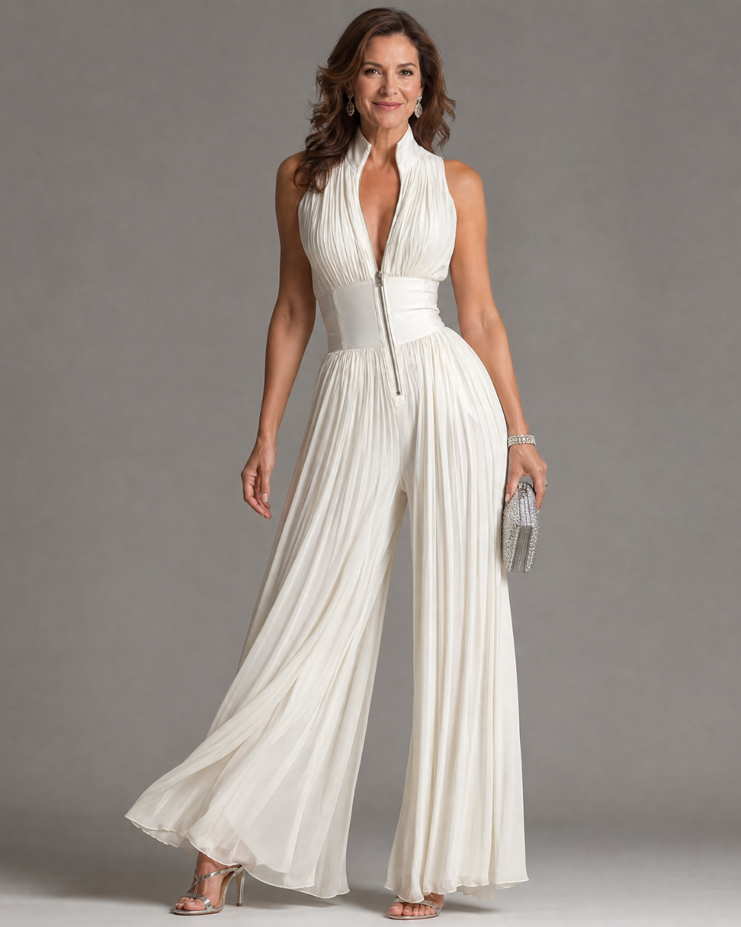 Vivian | Geplooide Halter Jumpsuit