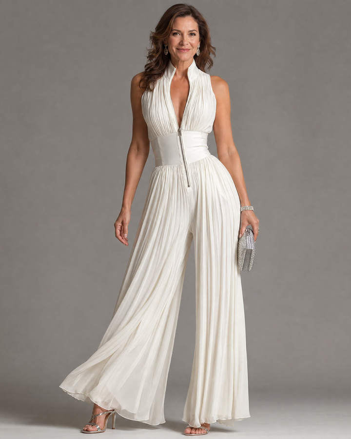 Vivian | Geplooide Halter Jumpsuit