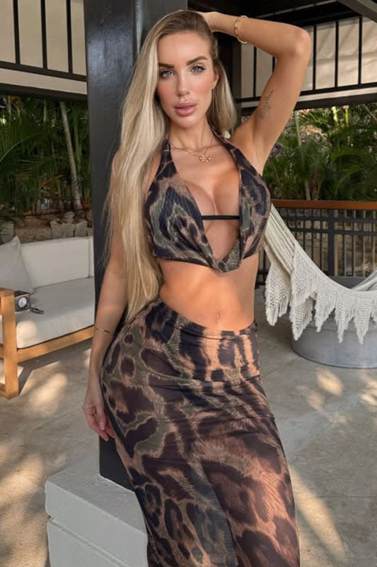Aafke | Geprinte Bikini met Maxirok