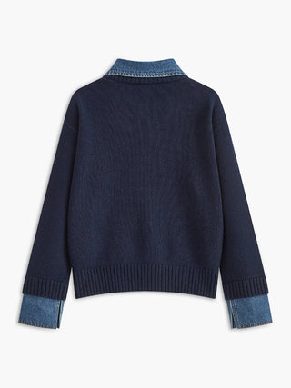 Audrey | Stylish Panel Lapel Sweater