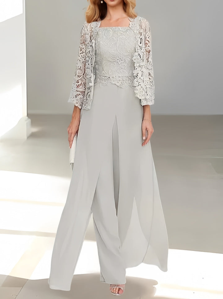 Linde | Chiffon Driedelige Set met Kant