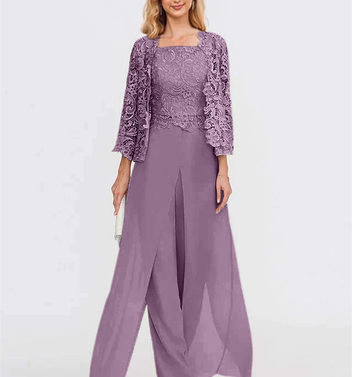 Linde | Chiffon Driedelige Set met Kant