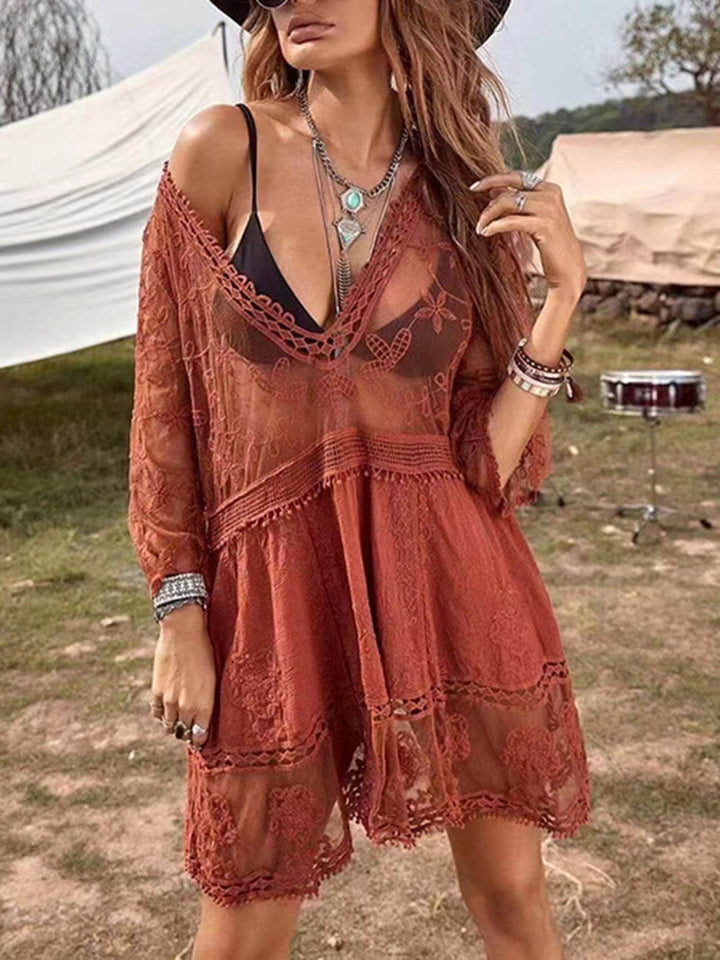 Jacoba | Opengewerkte Strand Cover-up