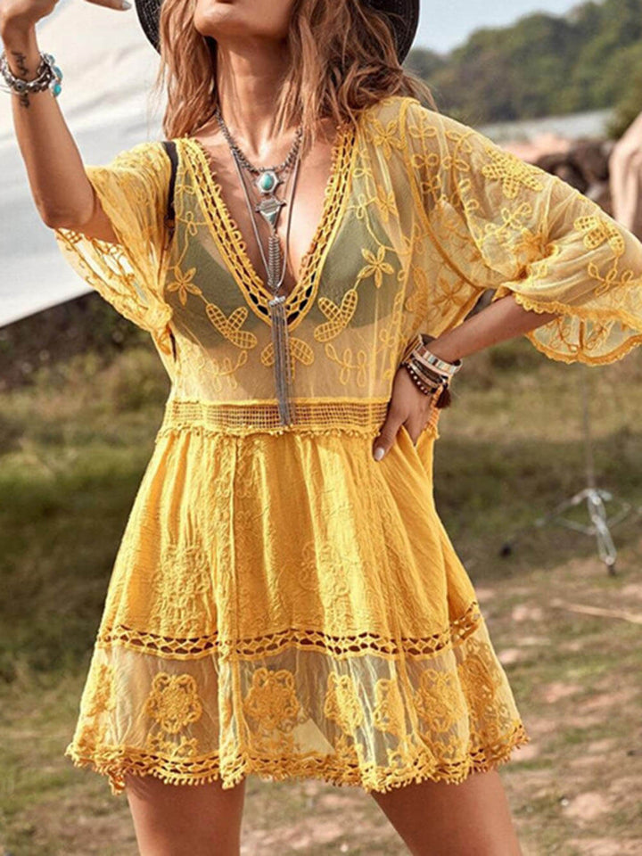 Jacoba | Opengewerkte Strand Cover-up
