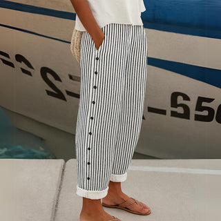 Sharon | Comfortable Striped Loose Fit Summer Pants