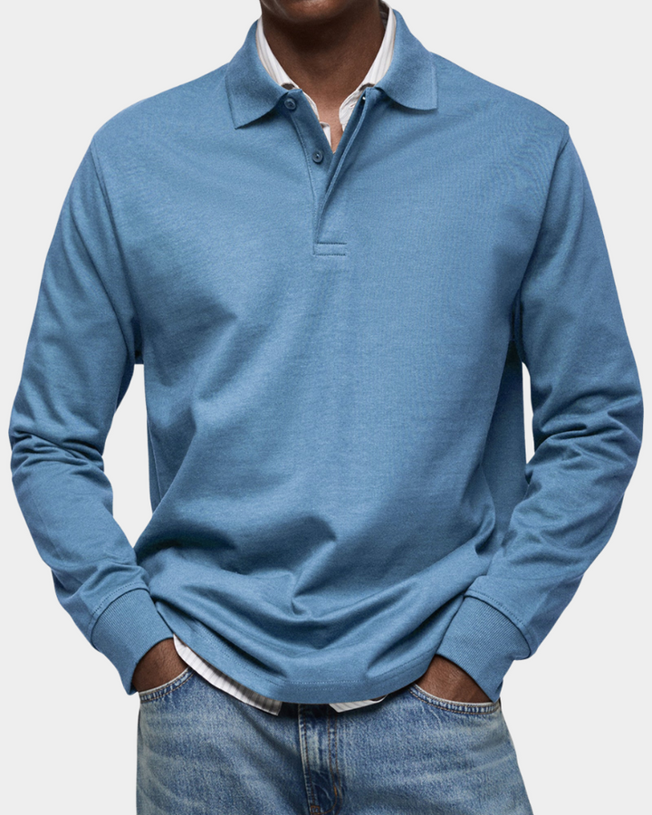 Kees | Zacht Poloshirt met Lange Mouwen