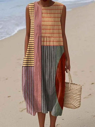 Rosenda | Summer Dress with Abstract Geometric Print