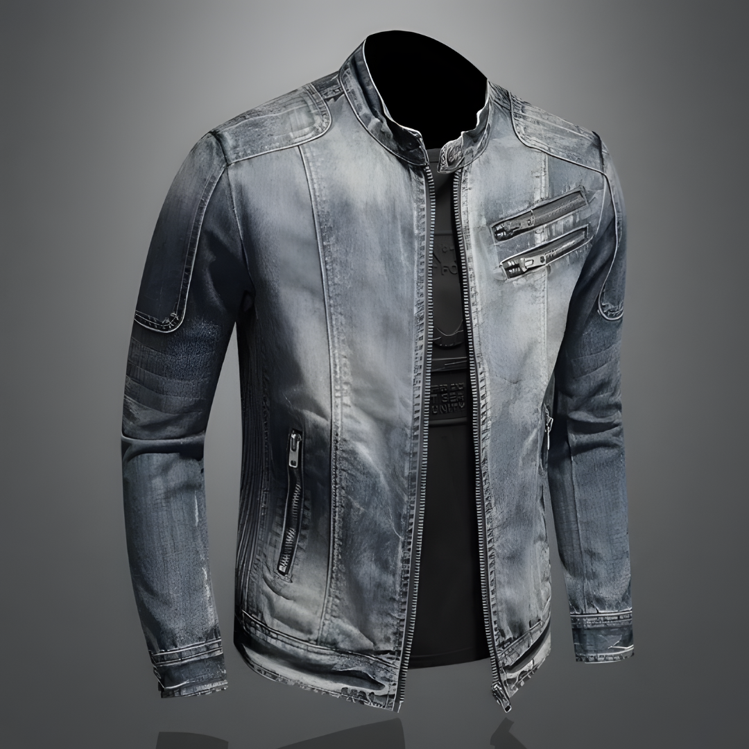 Geeske | Stoere Gewassen Denim Bikerjas