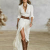 Irene | Button Front Belted Maxi