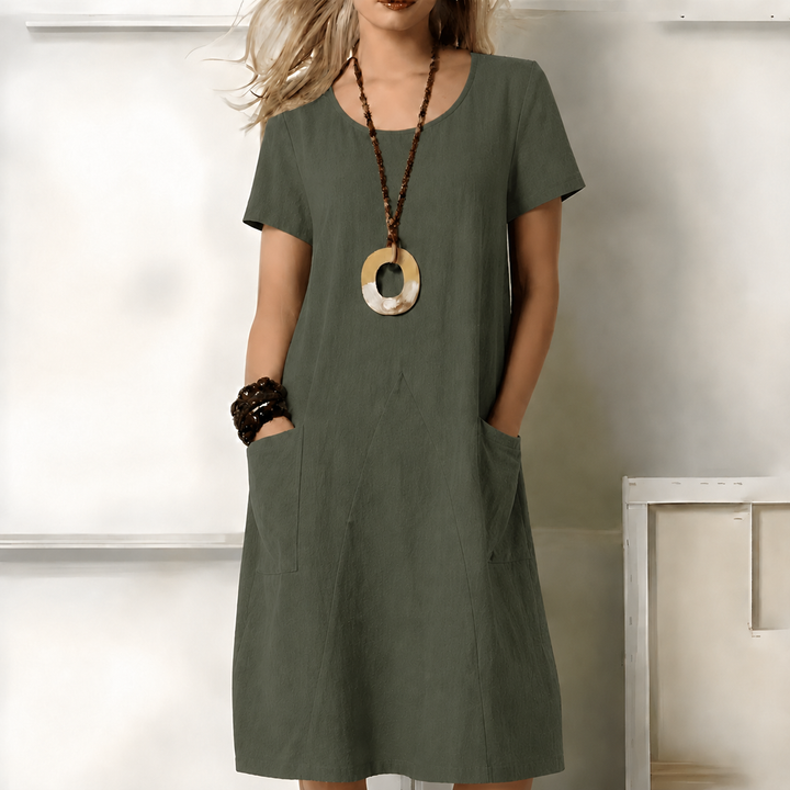 Lidwien | Luchtige Boho Midi-jurk met Zakken
