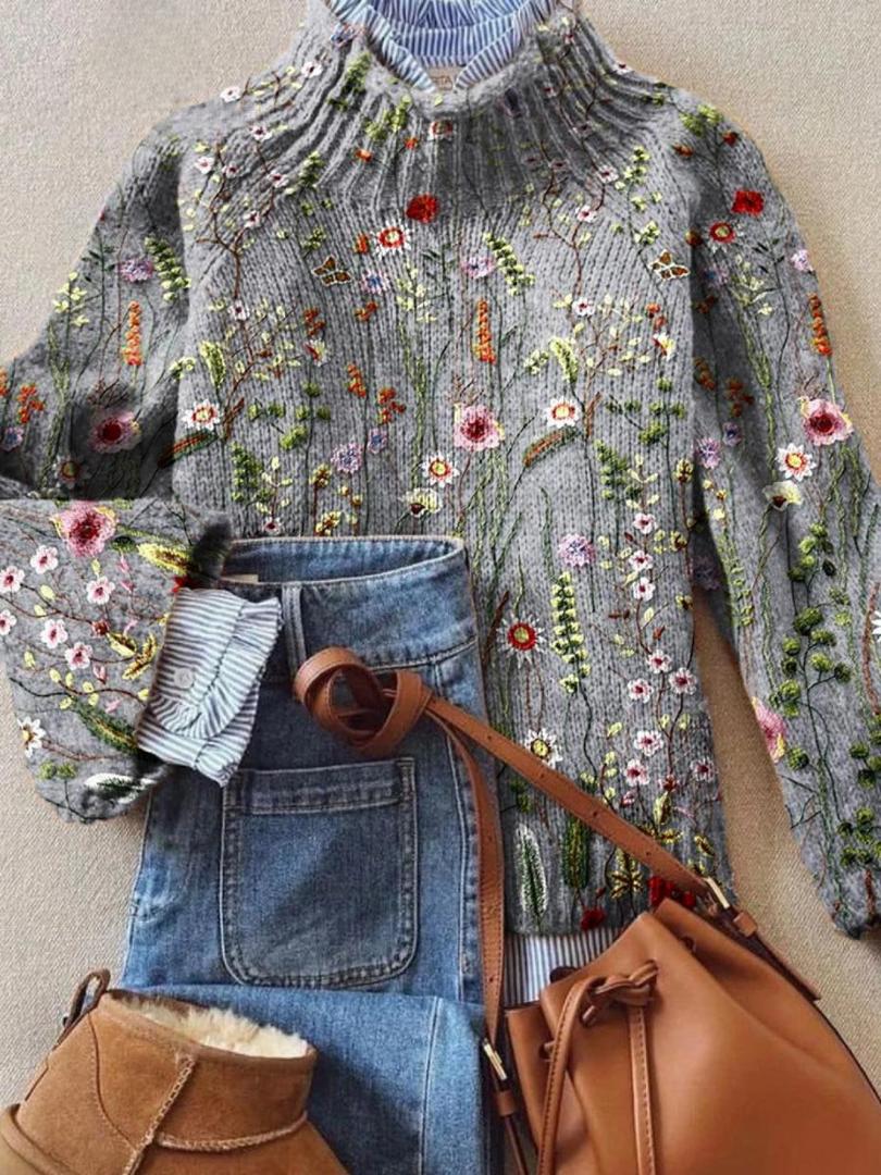 Maurine | Vintage floral Knit Sweater