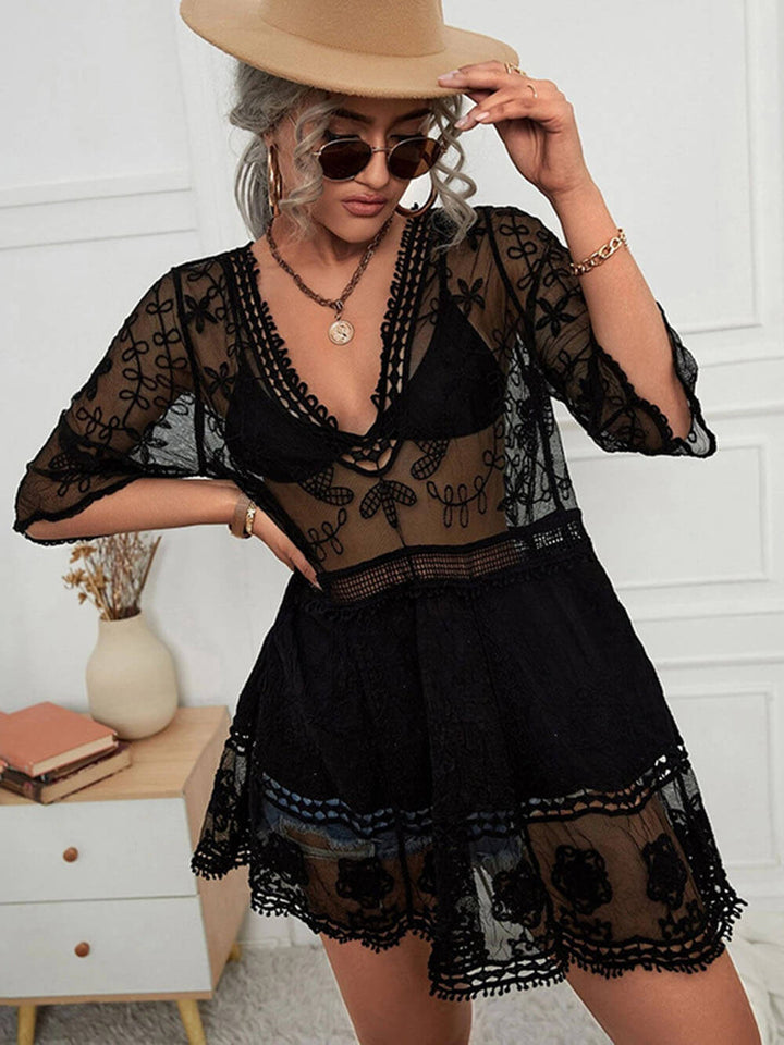 Jacoba | Opengewerkte Strand Cover-up