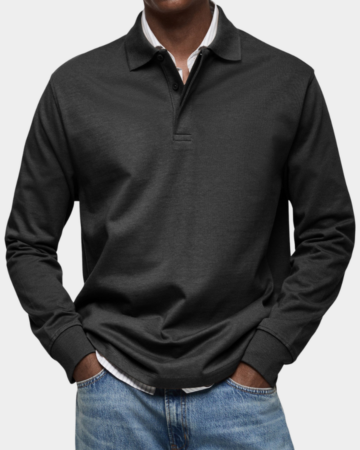 Kees | Zacht Poloshirt met Lange Mouwen