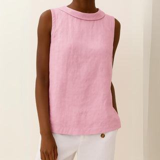 Maria | Sleeveless Roll Collar Top