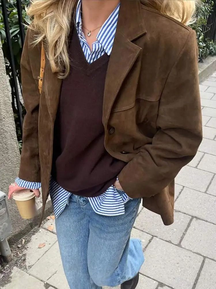 Welmoed | Oversized Suède Blazer