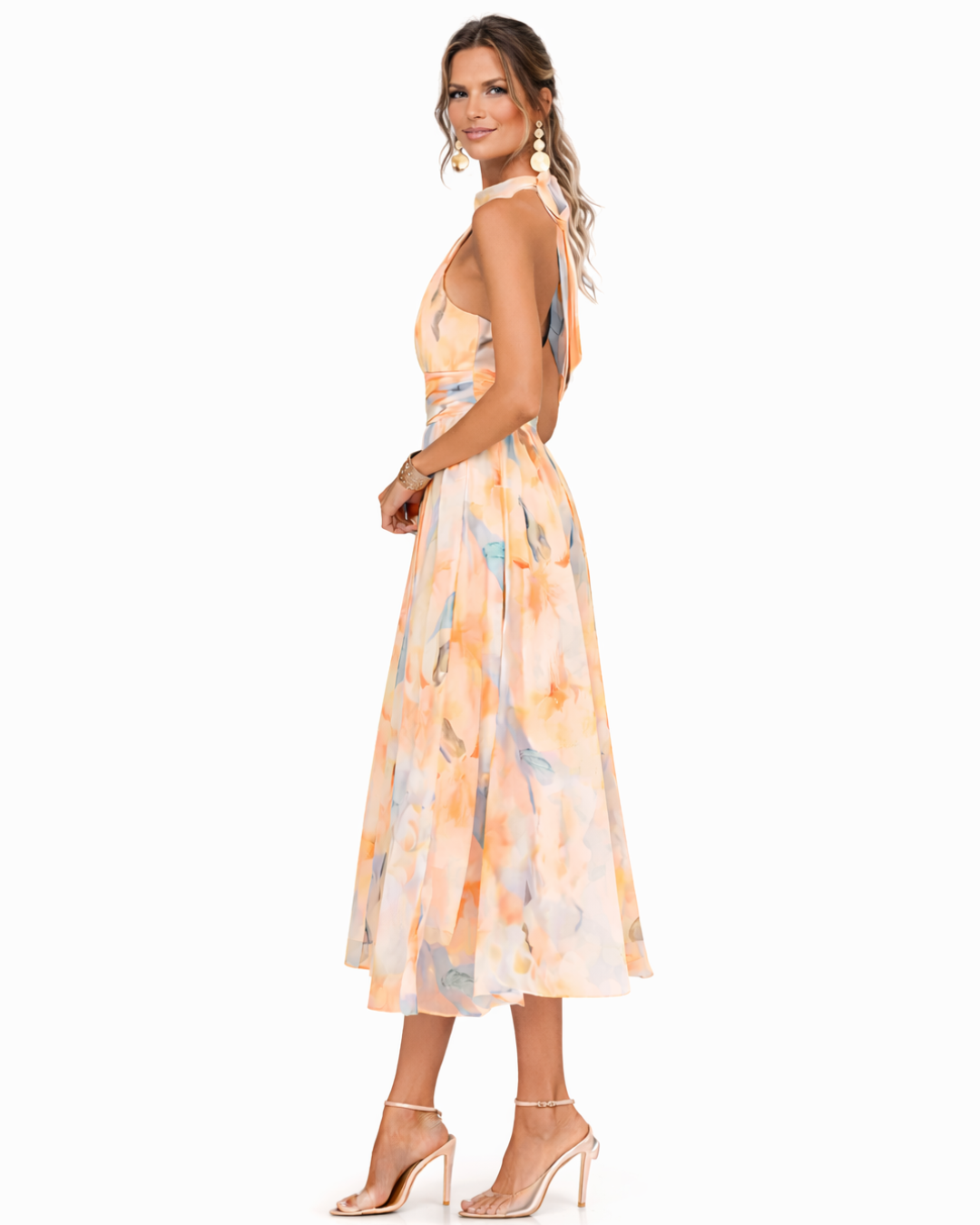 Aleid | Vloeiende Aquarel Maxi-jurk