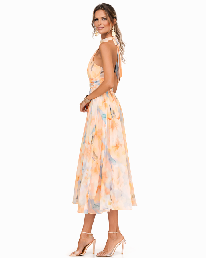 Aleid | Vloeiende Aquarel Maxi-jurk