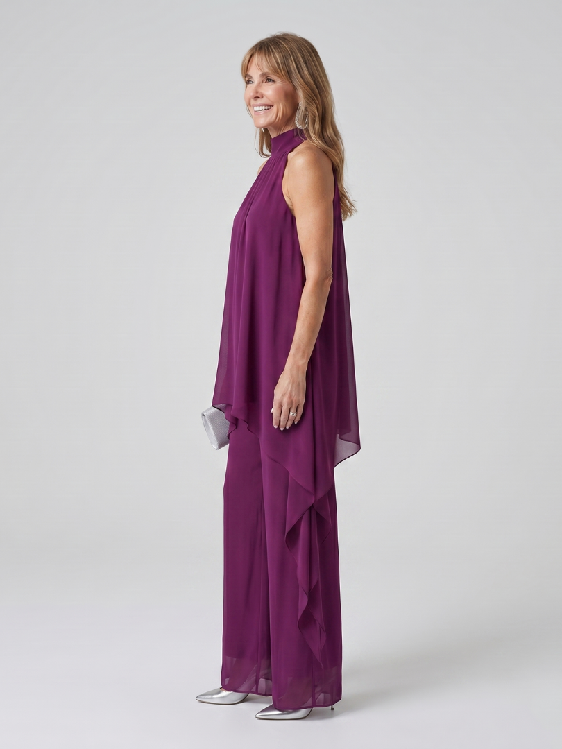 Rosalie | Asymmetrische Chiffon Tweedelige Set