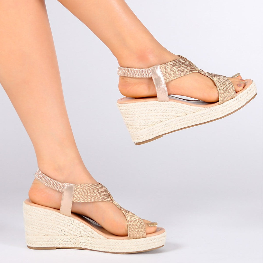 Nienke | Geweven Sandalen met Sleehak