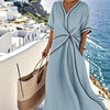 Cassandra | Twist Front Maxi V-Neck Trim