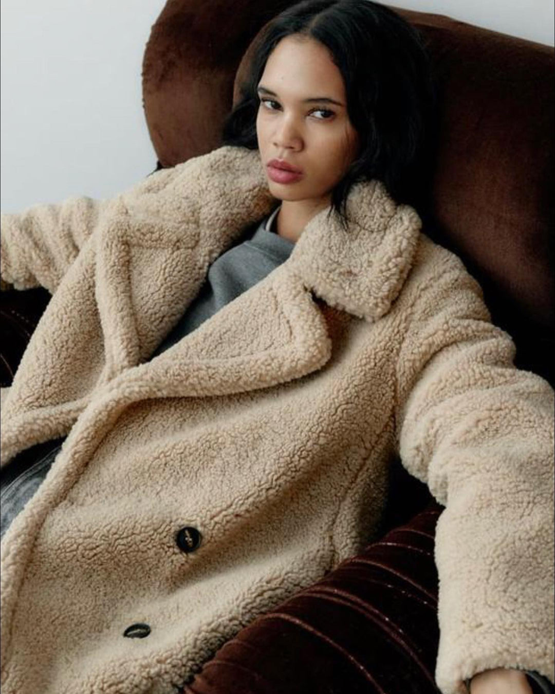 Reina | Lange Faux Fur Mantel